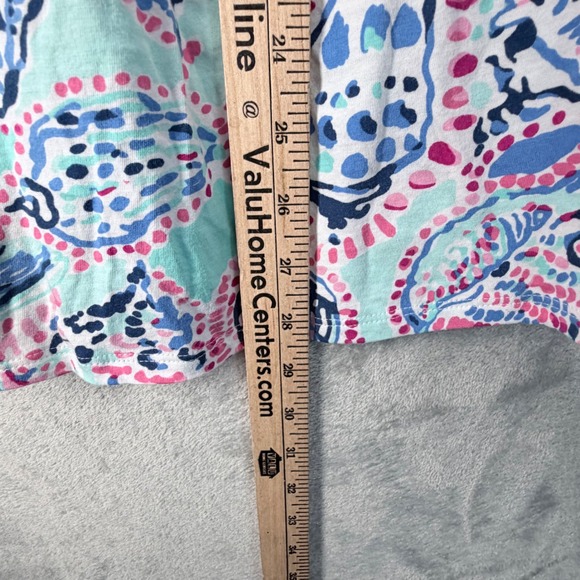 Lilly Pulitzer Dress Girls Size L 8-10 Navy Blue Pink Shell Print Summer Cruise - Picture 8 of 10